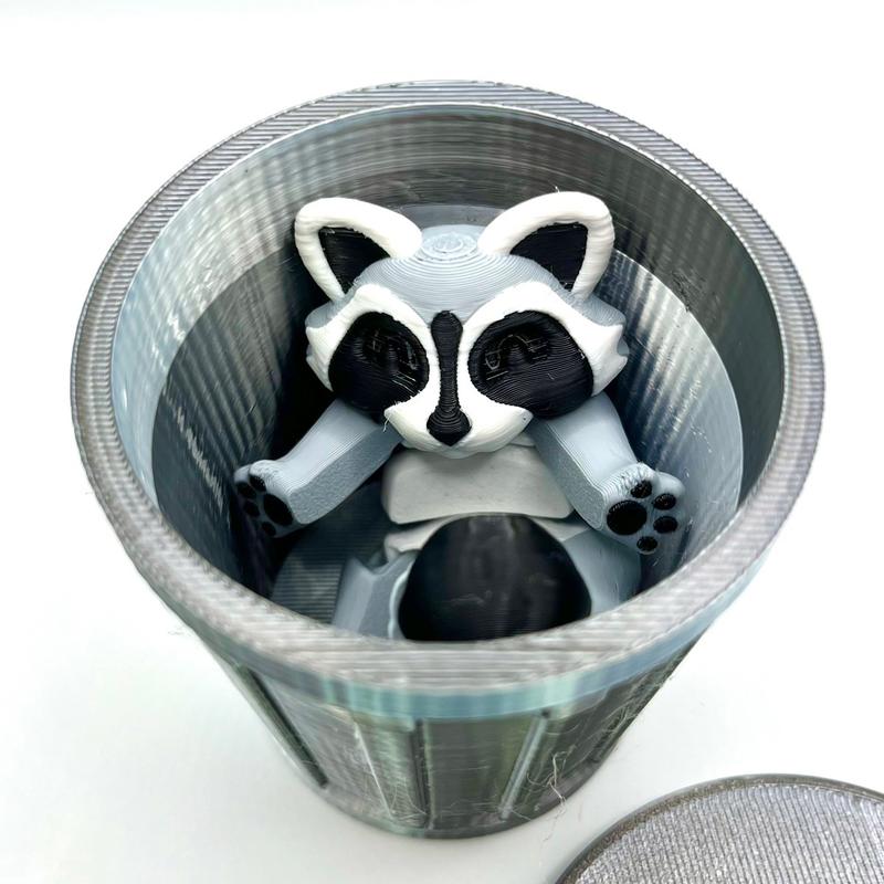 Articulating Figurine with Trash Can - Raccoons, Skunks and Red Pandas