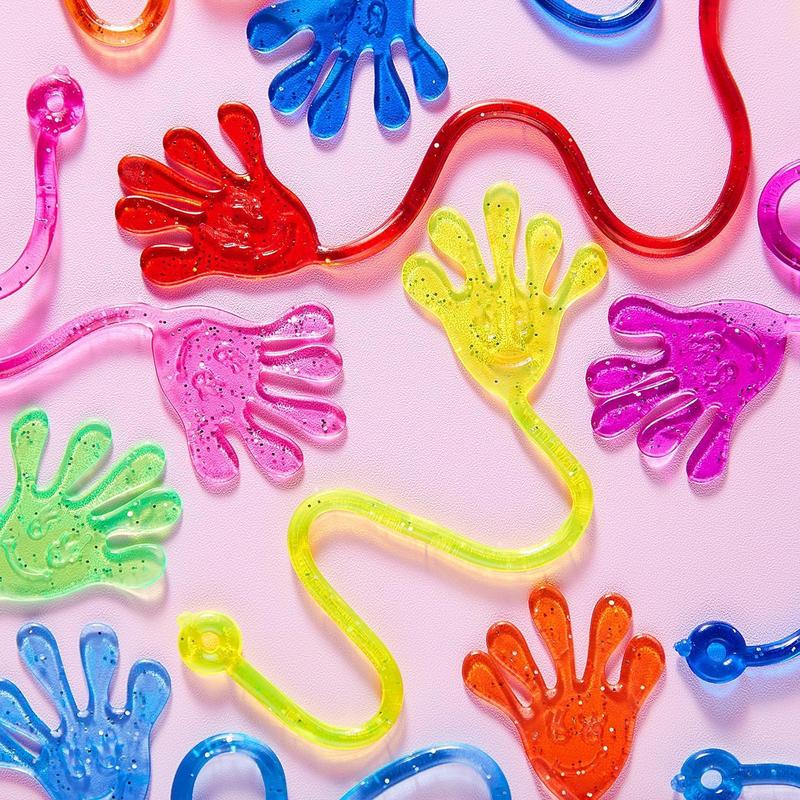 48Pcs Sticky Hands Party Favors, Party Table Favors Set for Kids, Holiday Traditions, Xmas Gift, Bendy Tube, Bendy Tubes, Extreme Stretch Fidget, Fun Fidget Toys for Kids Colorful Pack