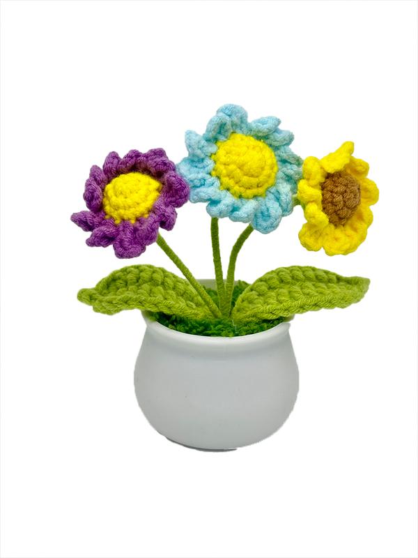 Crocheted flower pot for home decoration, center piece, gift for friends and family Decorative flower centerpiece Multicoloured plants & Ornaments