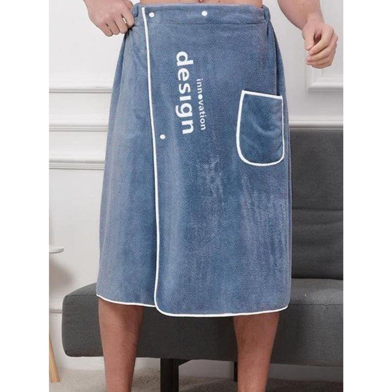 New Style 1pc Men Letter Embroidered Bath Wrap Towel, Slight Stretch Wearable Bath Towel for Men, Soft, Quick-Drying, Anti-Shedding, Absorbent, Suitable Gifts for Family