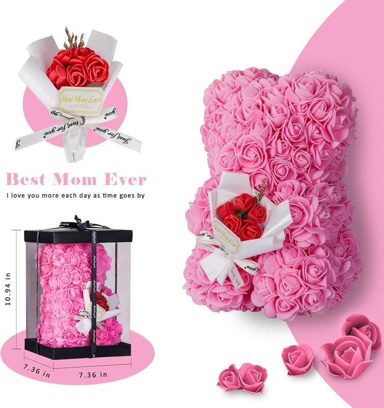 Rose Bear Mothers Day Mom Gifts from Daghter Son, Mothers Day Flowers Bear Gifts for Mom, Rose Teddy Bear Mothers Day Presents for Mom, Cte Romantic Mothers Day Love Gifts & Decorations