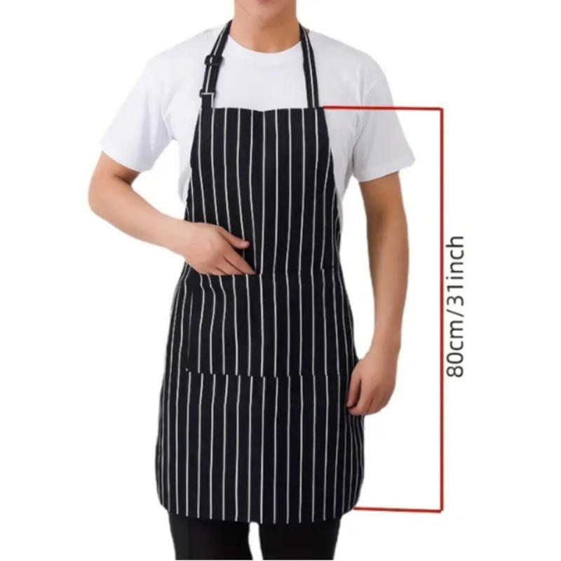 Striped Pattern Apron with Pocket, 1 Count Sleeveless Breathable Comfortable Multi-purpose Kitchen Cooking Apron, Household Apron for Home Kitchen Outdoor Camping Barbecue Picnic