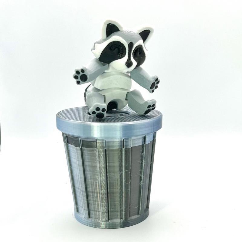 Articulating Figurine with Trash Can - Raccoons, Skunks and Red Pandas