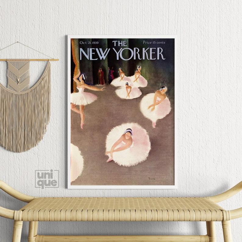 New Yorker Poster - Ballet Performance - October 21 1939 - Aesthetic Room Decor - Retro Magazine Cover - Vintage Art Print - Gallery Wall