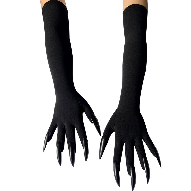 Halloween Claw Gloves Horror Wolf Cat Paw Gloves with Long Fingernails Costume Gloves for Adults