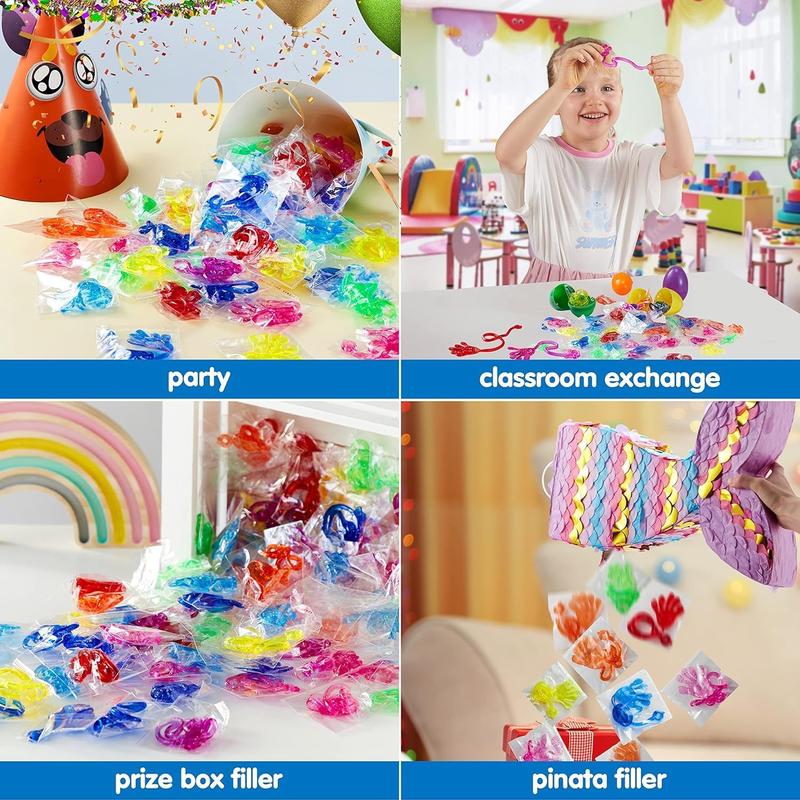 48Pcs Sticky Hands Party Favors, Party Table Favors Set for Kids, Holiday Traditions, Xmas Gift, Bendy Tube, Bendy Tubes, Extreme Stretch Fidget, Fun Fidget Toys for Kids Colorful Pack