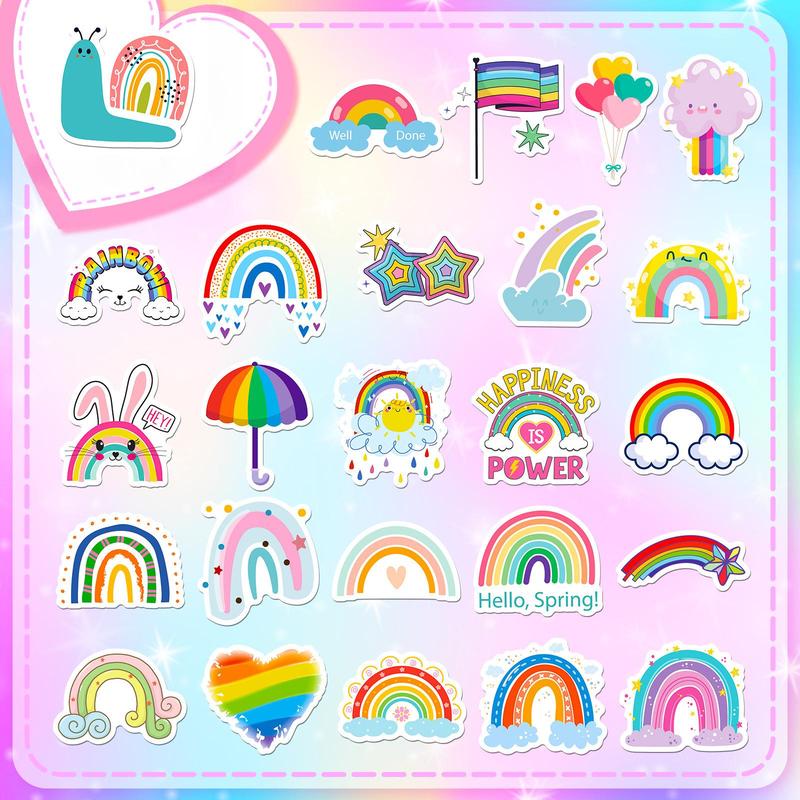 Pride Rainbow Pattern Stickers, 50pcs Creative Multi-purpose Stickers, for DIY Craft Decoration And Hand Account