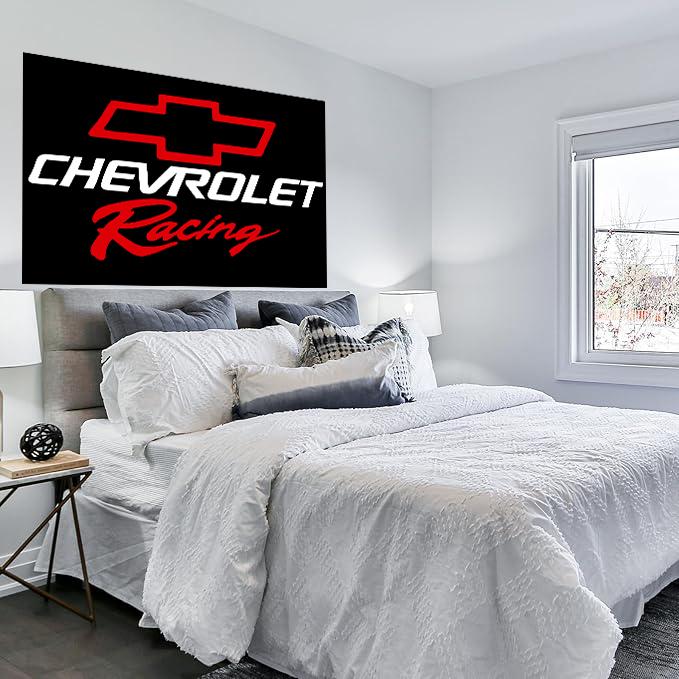 Funny Flag Chevrolet Racing Flag 3x5ft Banner for Garage, Party, Garden, Gym Decorative Banner