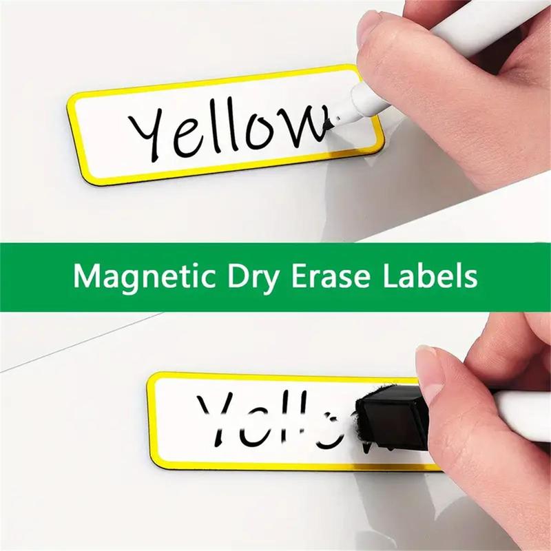 Magnetic Whiteboard Refrigerator Magnets, 27pcs set Erasable Magnetic Whiteboard Sticker, Reusable Magnetic Labels for Home Office School