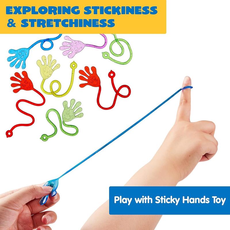 48Pcs Sticky Hands Party Favors, Party Table Favors Set for Kids, Holiday Traditions, Xmas Gift, Bendy Tube, Bendy Tubes, Extreme Stretch Fidget, Fun Fidget Toys for Kids Colorful Pack