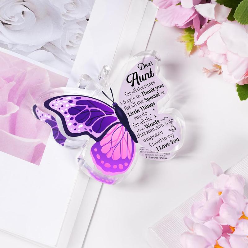 Aunt Gifts - Engraved Butterfly-shaped Acrylic Plaque 3.9x3.3 inch, Best Aunt Ever Gifts, Aunt Birthday Gifts, Gifts for Aunt, Aunt Gifts for Birthday, Birthday Gifts for Aunt, Christmas Gifts for Aunt