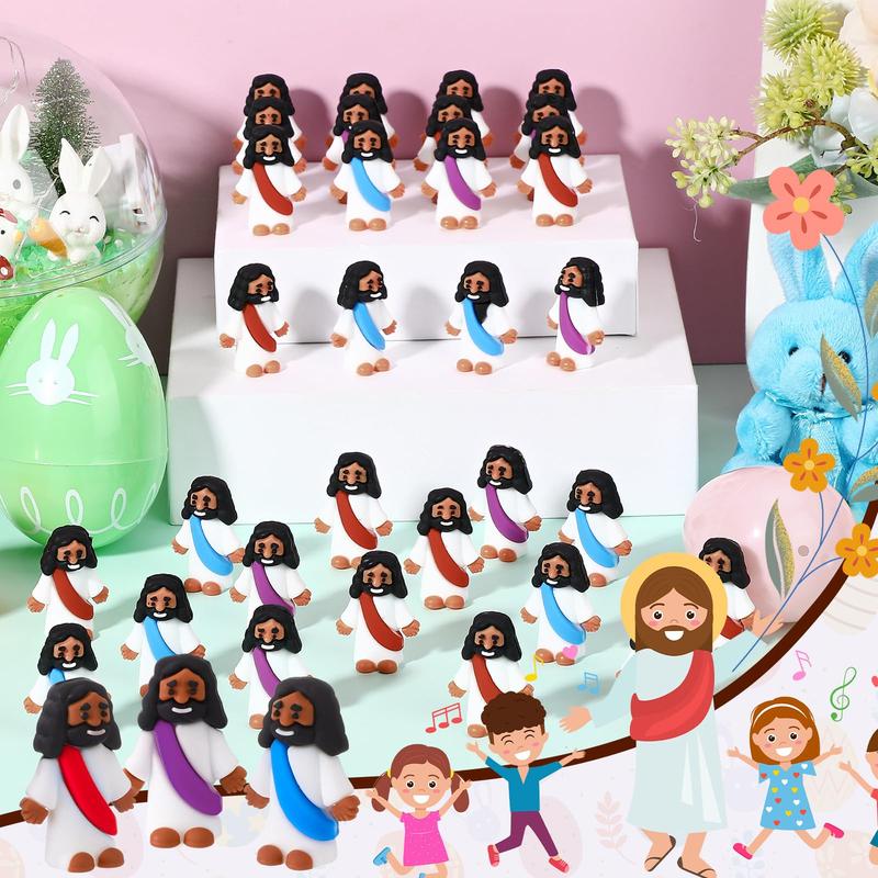 Little Black Jesus Figures 50 Pcs Cute Jesus Ornament Hide and Seek Religious Party Gift for Family Friend Religious Christmas Christian Baptism Gifts