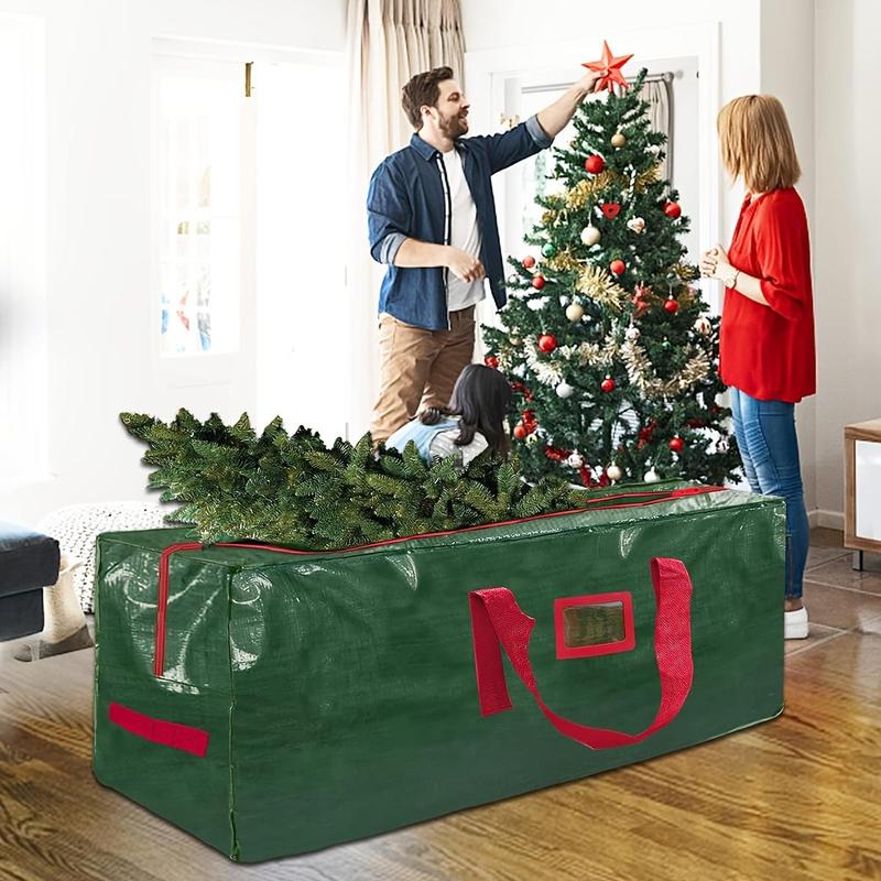 Waterproof Christmas Tree Storage Bag, 1 Count Artificial Xmas Tree Storage Bag, Large Capacity Organizer with Strong Durable Handles & Labeling Card Slot