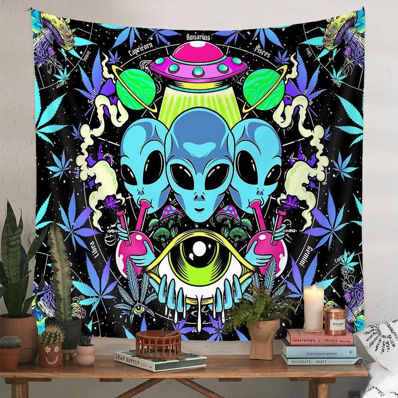 Cool Alien Pattern Tapestry, Modern Wall Hanging, Wall Tapestry for Home Living Room Bedroom, Halloween Decor