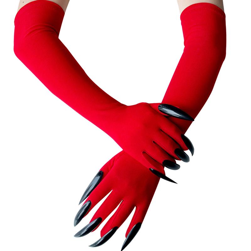 Halloween Claw Gloves Horror Wolf Cat Paw Gloves with Long Fingernails Costume Gloves for Adults