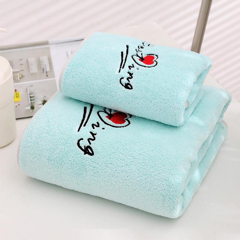 Soft Comfortable Hand Towel, 1 Count Coral Fleece Cozy Bath Towel, Water Absorption Shower Towel for Home Bathroom Washroom