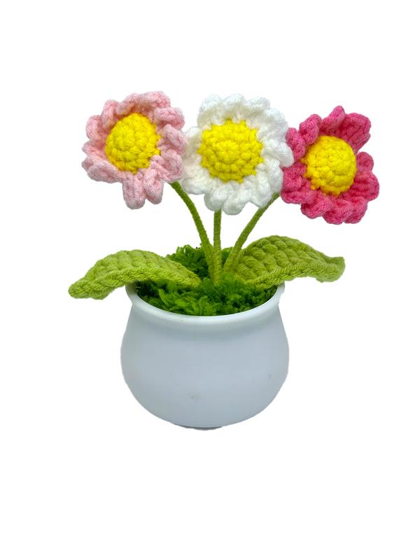 Crocheted flower pot for home decoration, center piece, gift for friends and family Decorative flower centerpiece Multicoloured plants & Ornaments