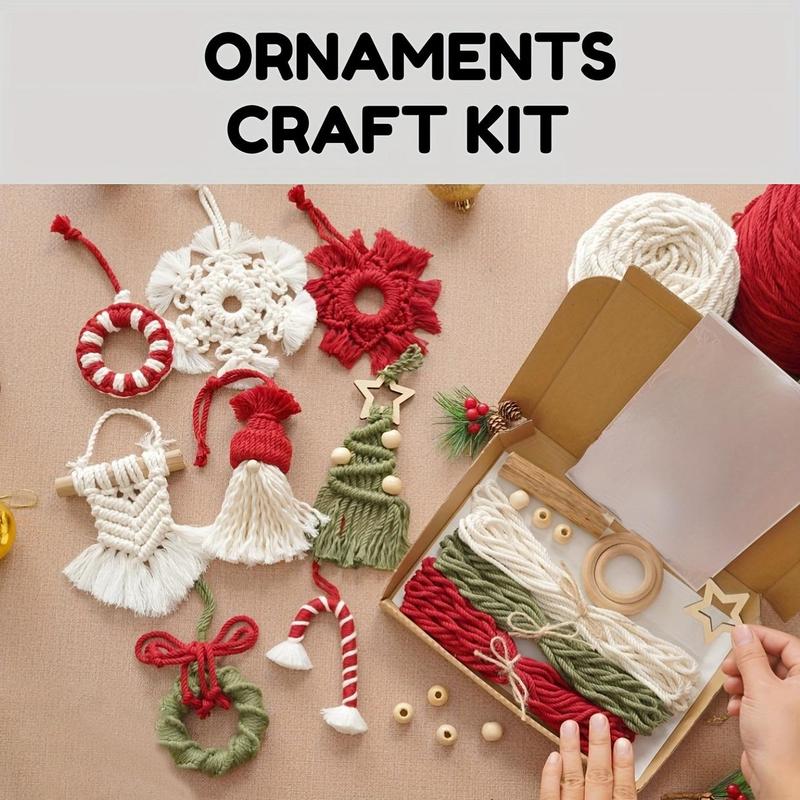 Macrame Ornament Craft Kit, 1 Set DIY Christmas Decor Craft Kit, Art Kits for Adults, Home Decor Craft, Modern Christmas, Rustic Farmhouse