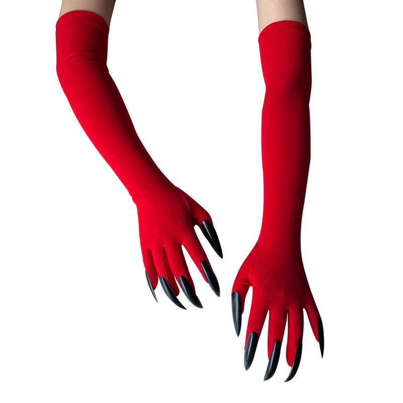 Halloween Claw Gloves Horror Wolf Cat Paw Gloves with Long Fingernails Costume Gloves for Adults