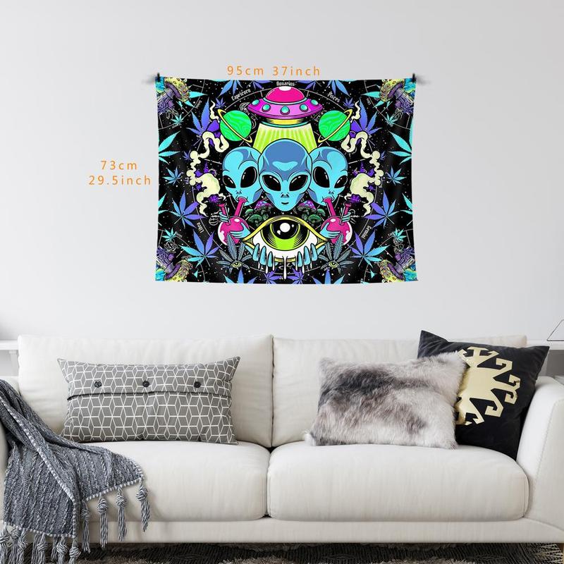 Cool Alien Pattern Tapestry, Modern Wall Hanging, Wall Tapestry for Home Living Room Bedroom, Halloween Decor