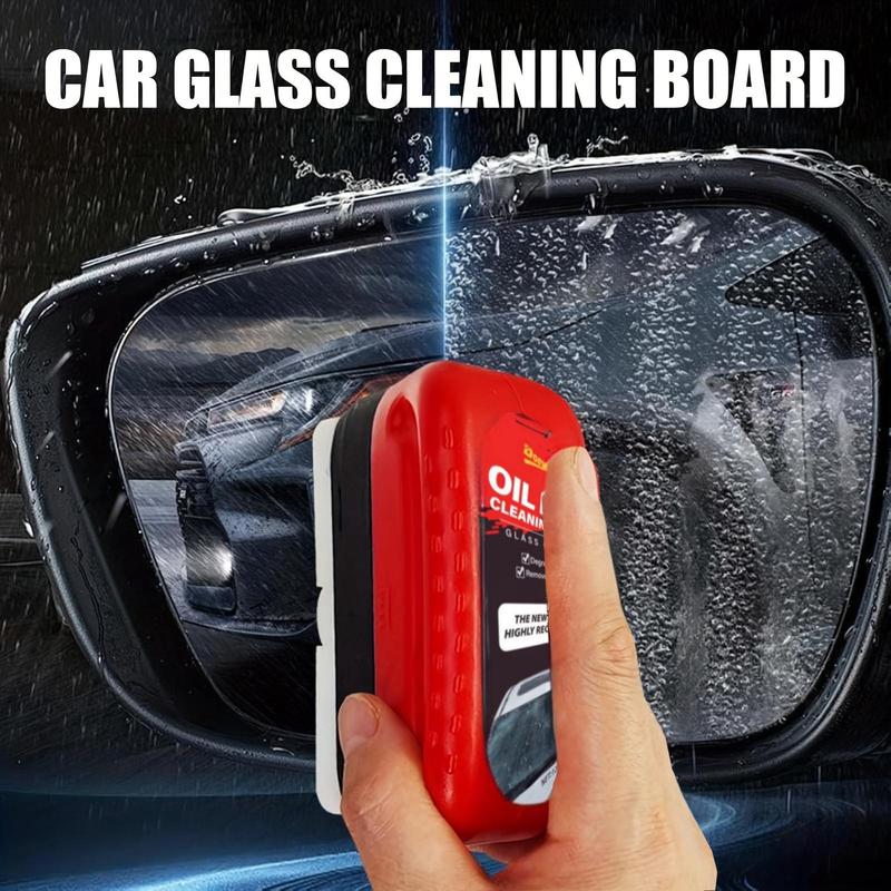 Glass Oil Film Cleaning Brush, 2 Counts Glass Cleaning Board, Glass Oil Film Remover, Household Cleaning Tool for Car Windshield, Mirror, Window