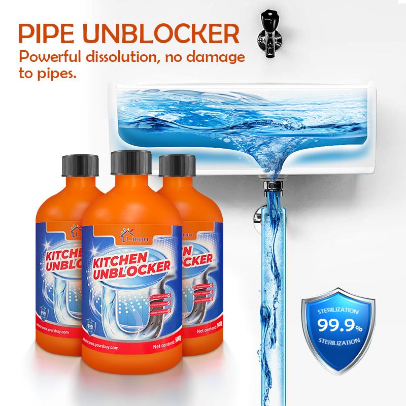 Pipe Unclogger - Kitchen Unclogger, 500ml Household Pipe Cleaner, Powerful Pipe Cleaner, Kitchen Bathroom Sink Downspout Cleaning Tool (500ml)