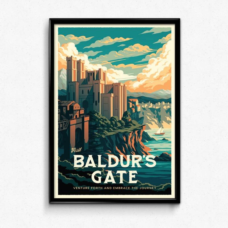 BG3 Travel Poster Bundle - Wall Decor Artwork Baldur's Gate Gaming Gift Gifts Ornaments