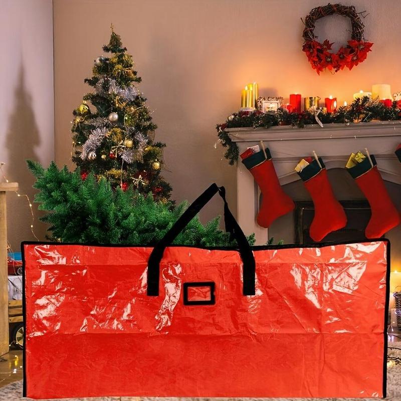 Waterproof Christmas Tree Storage Bag, 1 Count Artificial Xmas Tree Storage Bag, Large Capacity Organizer with Strong Durable Handles & Labeling Card Slot