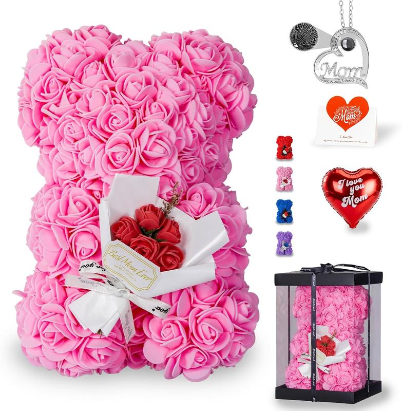 Rose Bear Mothers Day Mom Gifts from Daghter Son, Mothers Day Flowers Bear Gifts for Mom, Rose Teddy Bear Mothers Day Presents for Mom, Cte Romantic Mothers Day Love Gifts & Decorations