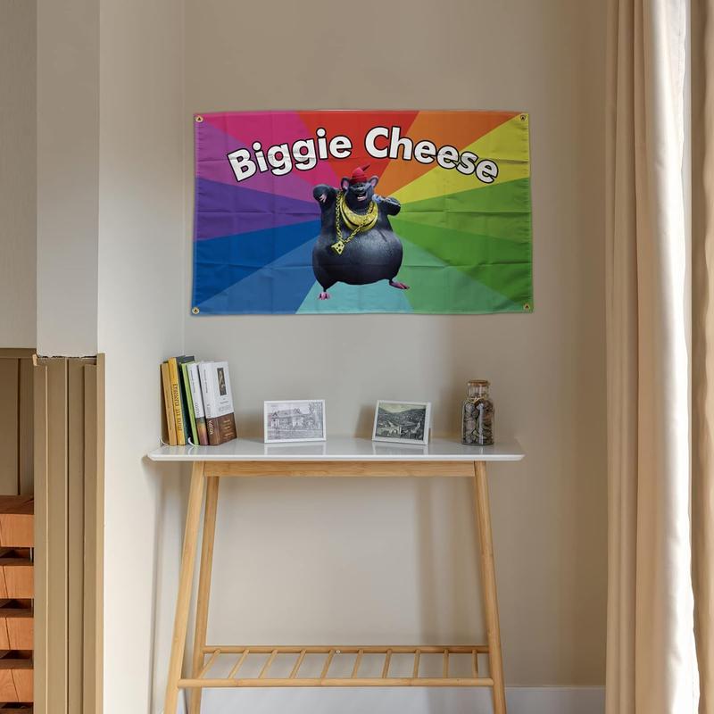 MURCAL Big Cheese Meme Tapestry Banner Flag For Room College Decor Room Backdrop Poster Fashion Art Home Decor  3 * 5FT