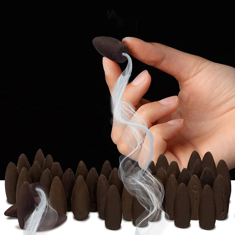 40 large Dragons Blood Hem scented backflow incense cones for waterfall aromatic smoke effect.