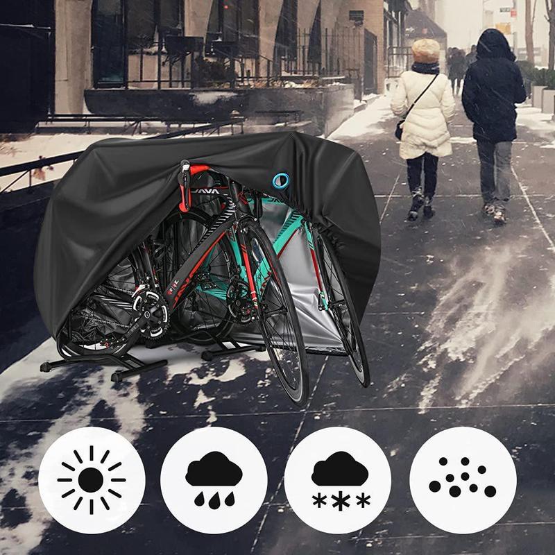 Outdoor Bike Cover, Dustproof & Windproof Bike Cover with Lock Hole, Plain Bicycle Protector for Mountain Road Electric Bike