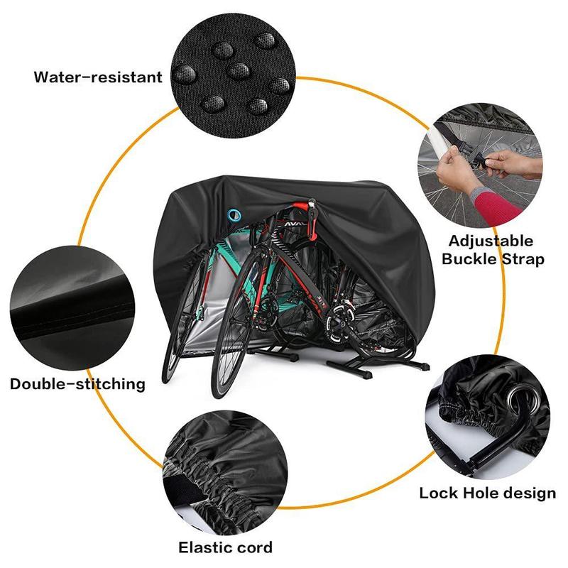 Outdoor Bike Cover, Dustproof & Windproof Bike Cover with Lock Hole, Plain Bicycle Protector for Mountain Road Electric Bike