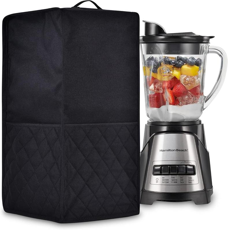 Kitchen Blender Dust Cover,Blender Covers Compatible with Ninja Foodi Blender,Juicer Cover with Accessory Pocket.  Fabric, Easy to clean (Black)