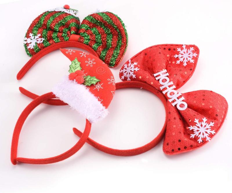 SEVEN STYLE 12 PCS Holiday Headbands,Cute Christmas head hat toppers,Great Fun and Festive for Annual Holiday and Seasons Themes, Christmas Party, Christmas Dinner, photos booth. Accessories Masks