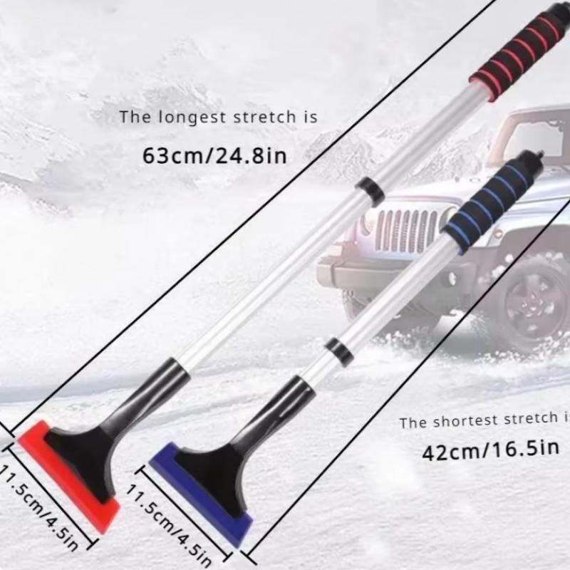 Christmas Retractable Handle Snow Shovel, Ice Scraper for Car Windshield, Scratch-Free Auto Window Snow Scraper, Professional Portable Snow Removal Tool