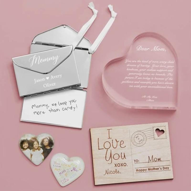 Heart-Shaped Glass Letter: A Keepsake to Thank Mom for Her Support - Personalized Gift Idea