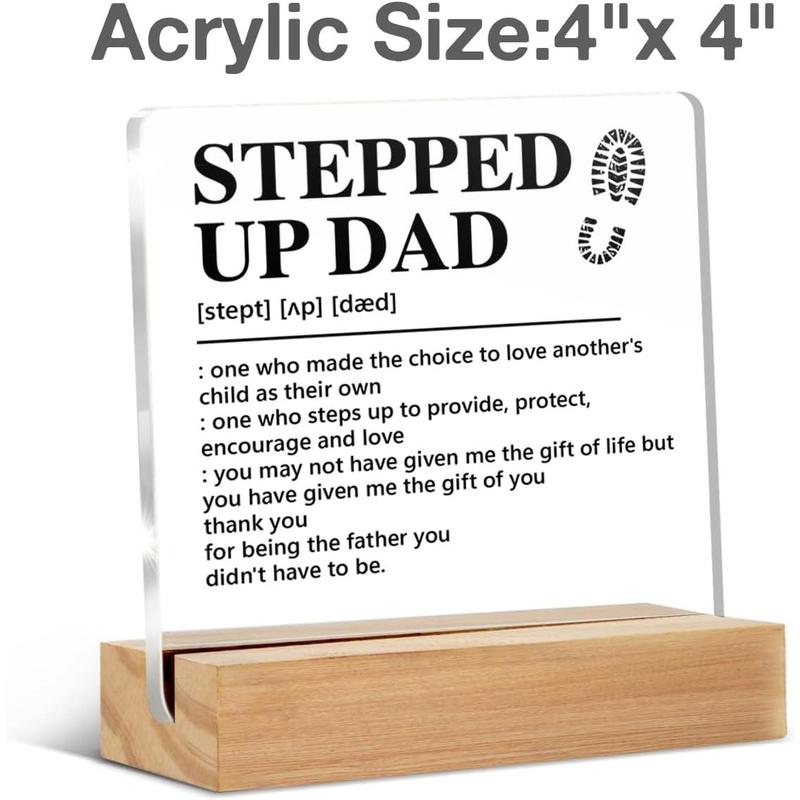 Stepped up Dad Gift From Son Daughter, Step Dad Gift Ideas, Birthday Christmas Father's Day Gifts for Stepdad Step Dad Stepfather Bonus Dad, Stepped up Dad Definition  Sign Keepsake