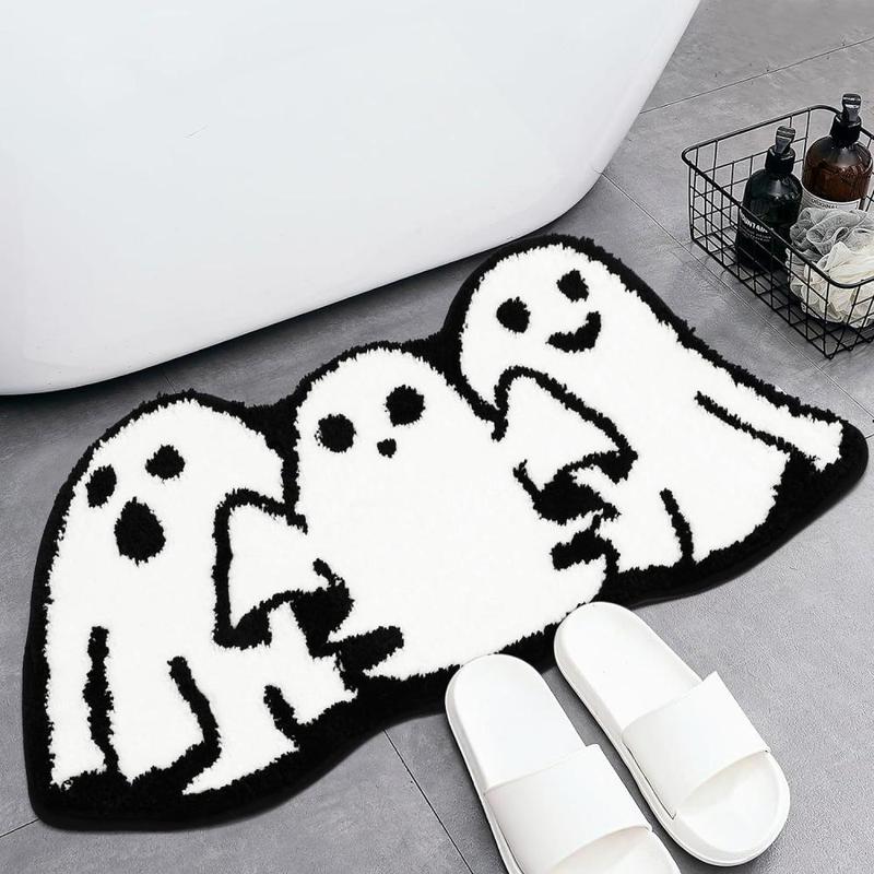 Halloween Ghost Pattern Door Mat, Soft Comfortable Bath Mat, Water Absorbent Bath Mat for Home Bathroom, Home Decoration, Men Gifts