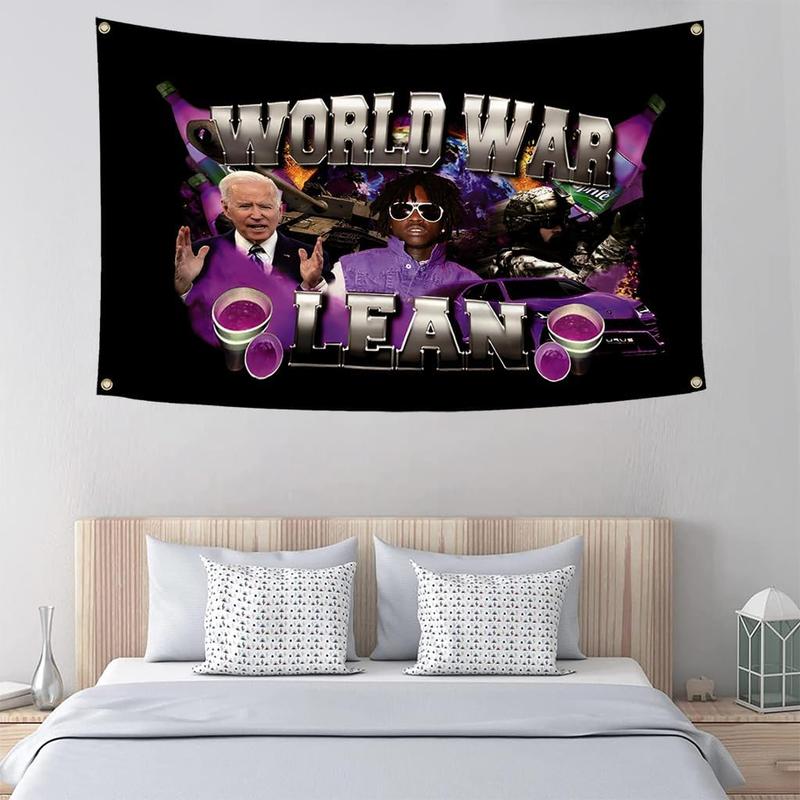 World War Lean Flag - Funny Poster 3x5Ft Banner  Rapper Meme Tapestry for Outdoor College Dorm, Bedroom, Man Cave Wall Decor