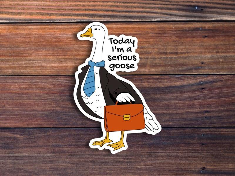 Silly Goose Sticker, Funny Sticker, Goose Sticker, Funny Meme Decal For Water Bottles, Cars, Laptops, Tumblers, Hydroflaks