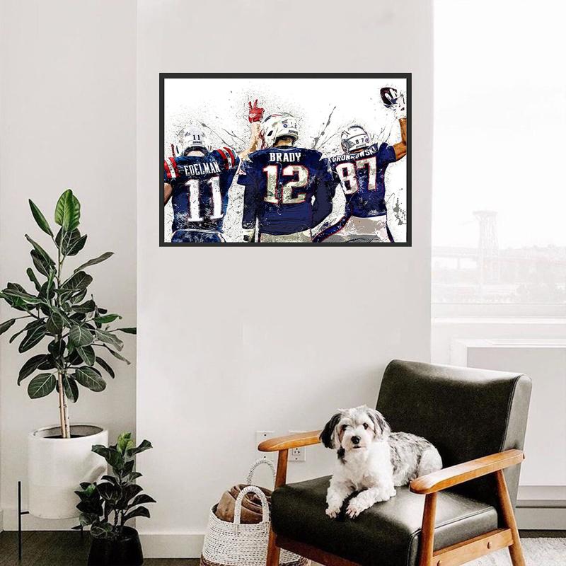 Matching Sports Design Poster, Gallery  New England Patriots, Man Cave, Kids Room, Game Room