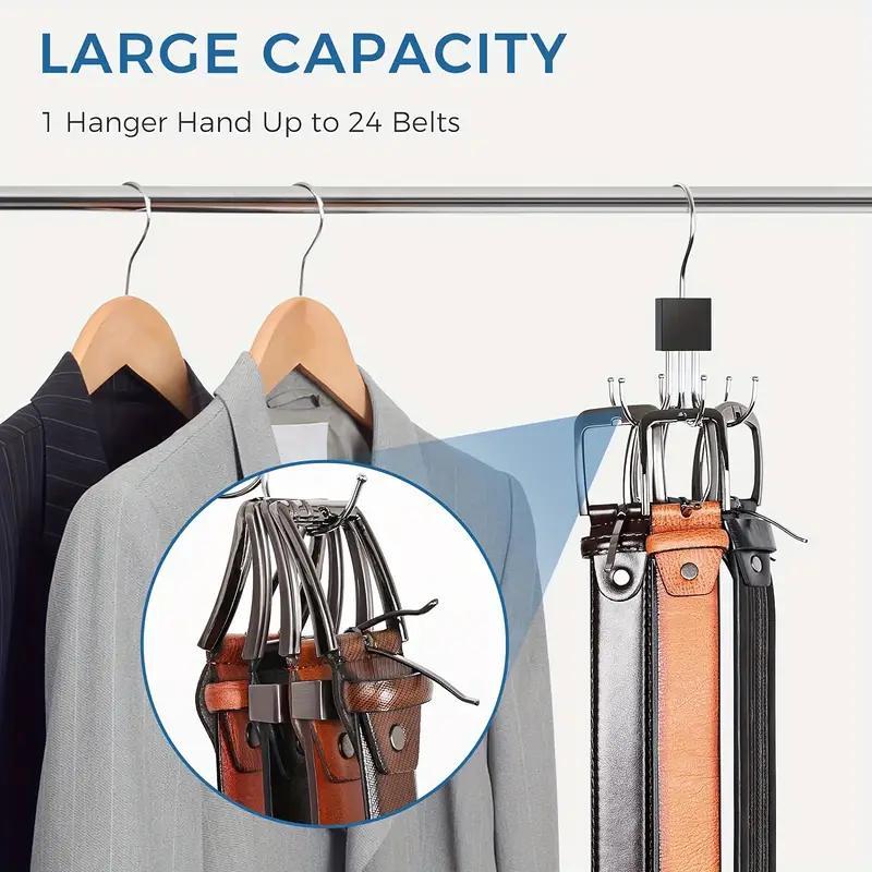 360° Rotatable Belt Hanger, 1 Count Stainless Steel Belt Storage Rack, Durable  Closet Wardrobe Storage Rack for Belt Scarf Tie