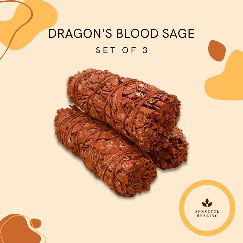 Dragon's Blood (Red) Sage (3 Pack) Scented Fragrance Smudging Bundles