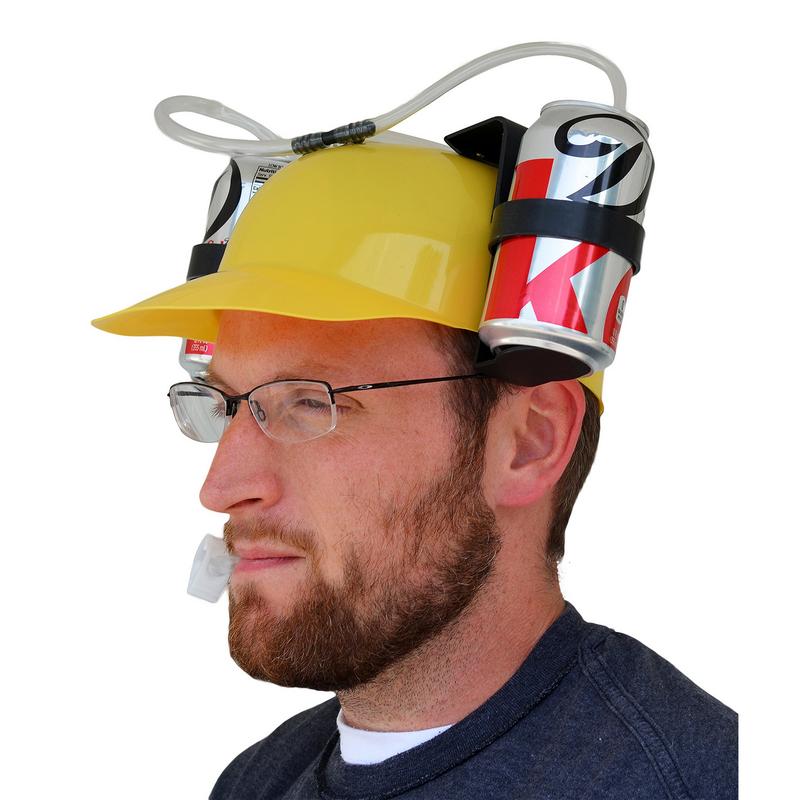 Fairly Odd Novelties Beer and Soda Guzzler Helmet and Drinking Party Hat, Yellow