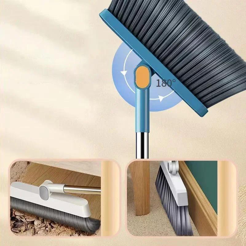 Kitchen office new folding broom dustpan set household cleaning tools non-stick hair dry wet dual-use broom folding set