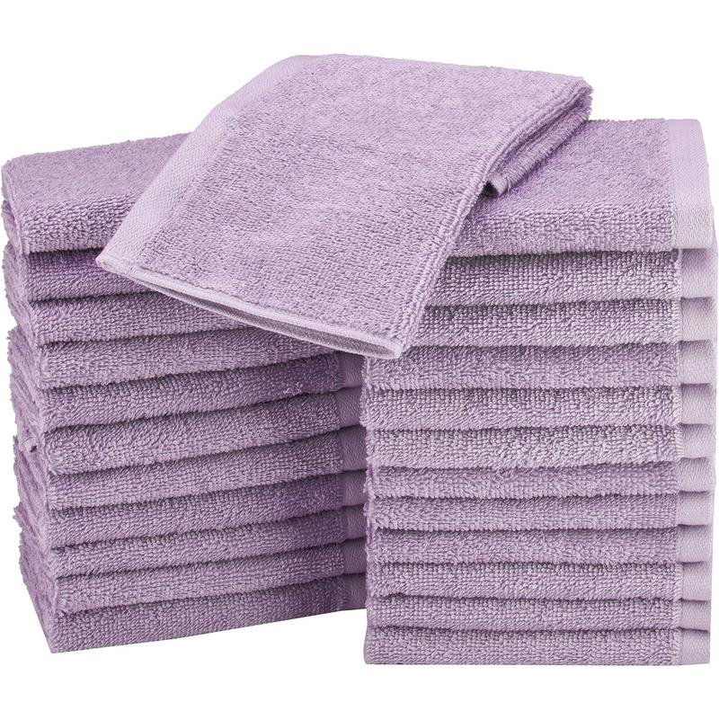 face Towels for bathroom, Extra Absorbent washcloth, Fast Drying - salon towel - 24 Pack Ice Blue (12 x 12 inches)