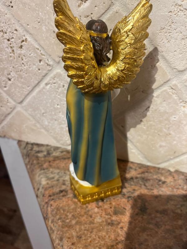 Statue of St.Gabriel The Archangel, 8in H Resin Catholic Gift Saint Gabriel The Messenger of God Figurine, Suitable for Religious and Ornaments Decor