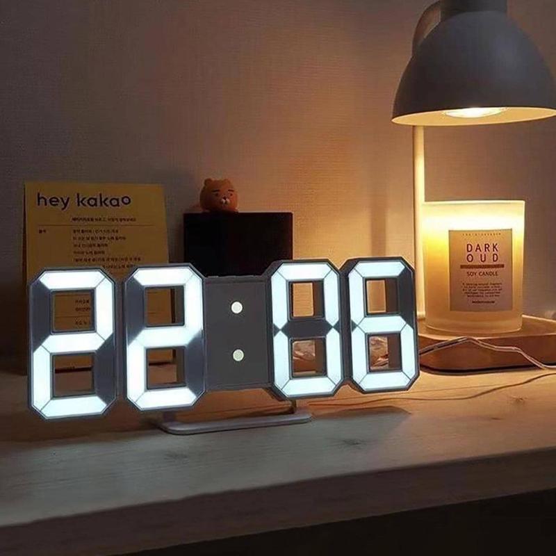 3D Digital Clock, USB-powered LED Electronic Clock, Home Desktop Silent Stereo Alarm Clock, Creative Fashion Clock