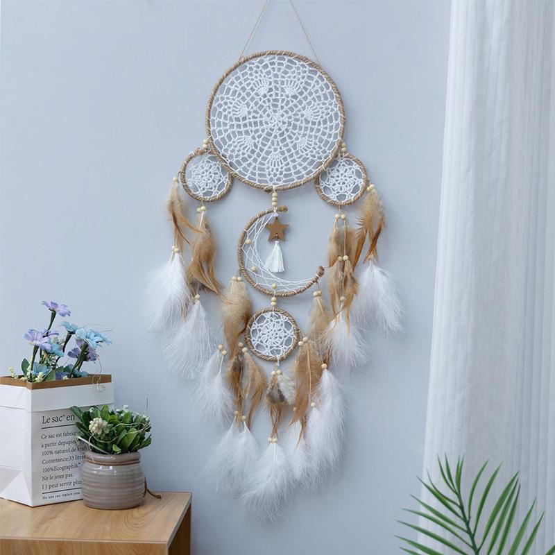 Exquisite Bohemian Style Dream Catcher, 5 Counts set Creative Hanging Decor, Wall Hanging Ornament for Home Living Room Courtyard Decoration